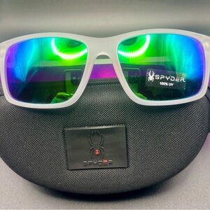 Spyder SP6037 ice color with green mirrored lenses sunglasses MSRP $124